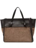 GIANNI CHIARINI Miss Marcella knotted-detail tweed tote bag - Brown