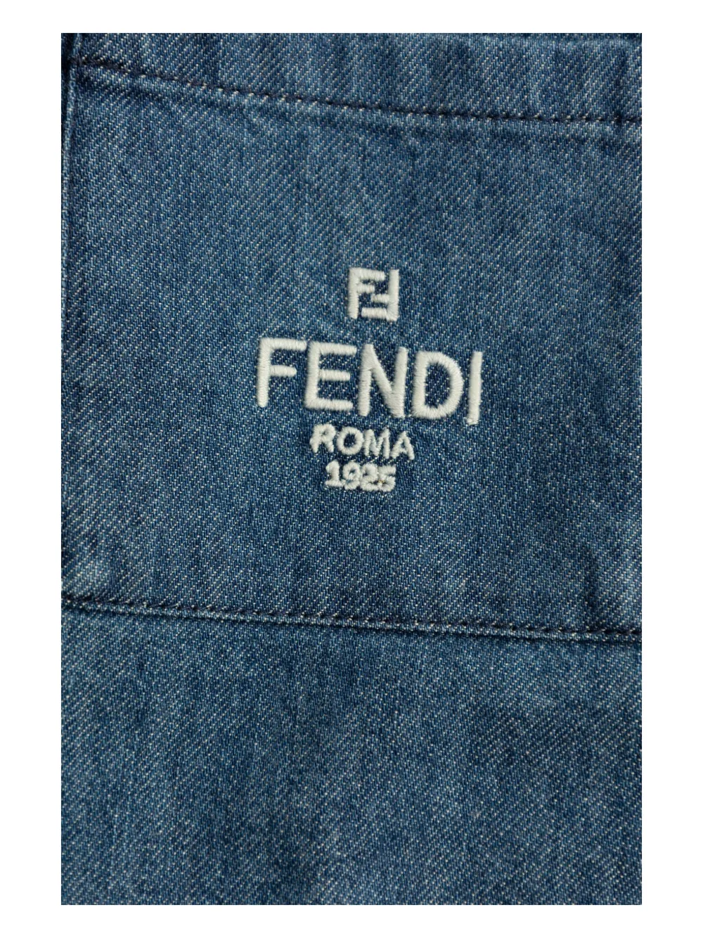 Fendi Kids Spijkershirt met geborduurde zak Blauw