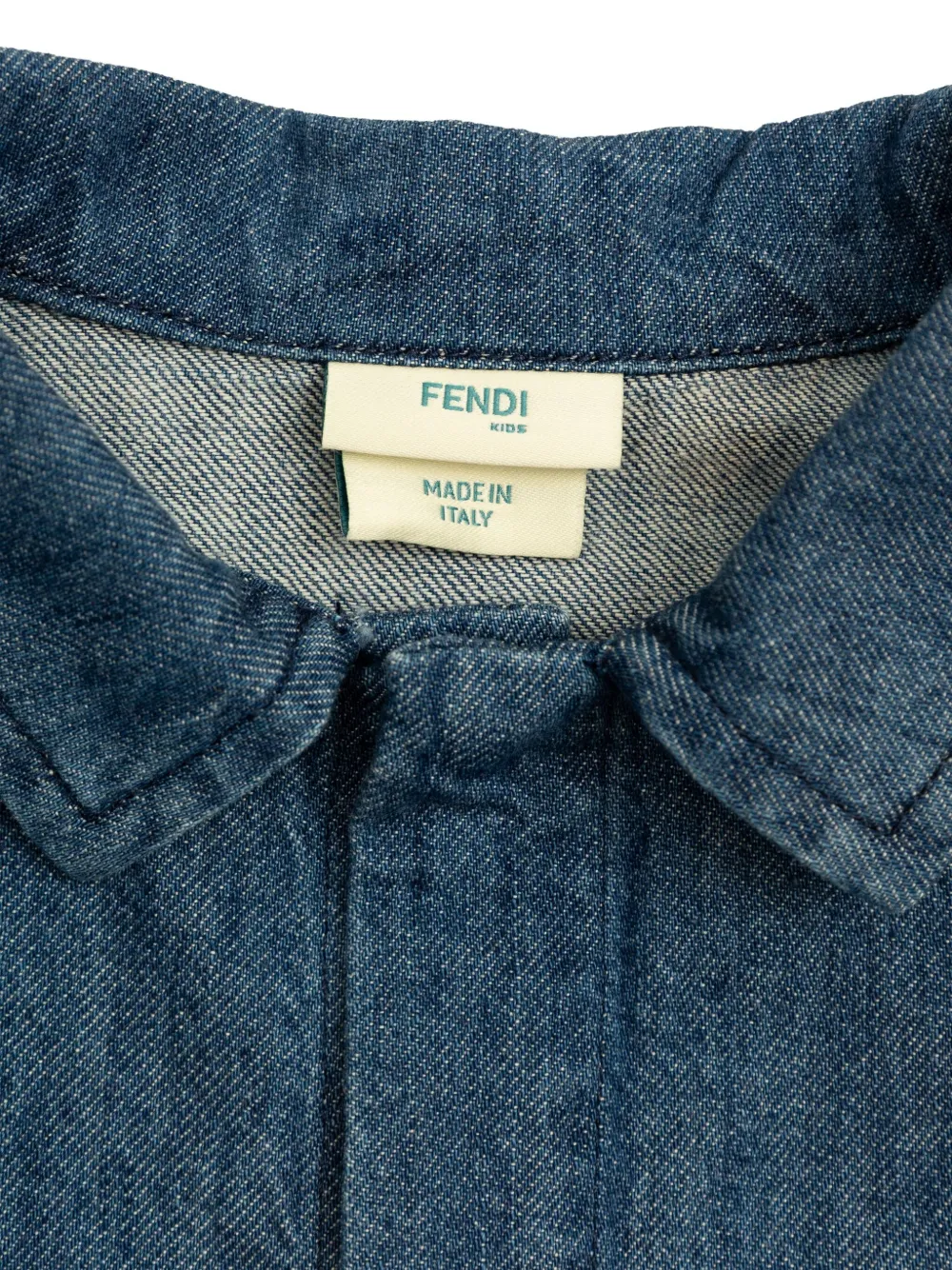 Fendi Kids Spijkershirt met geborduurde zak Blauw