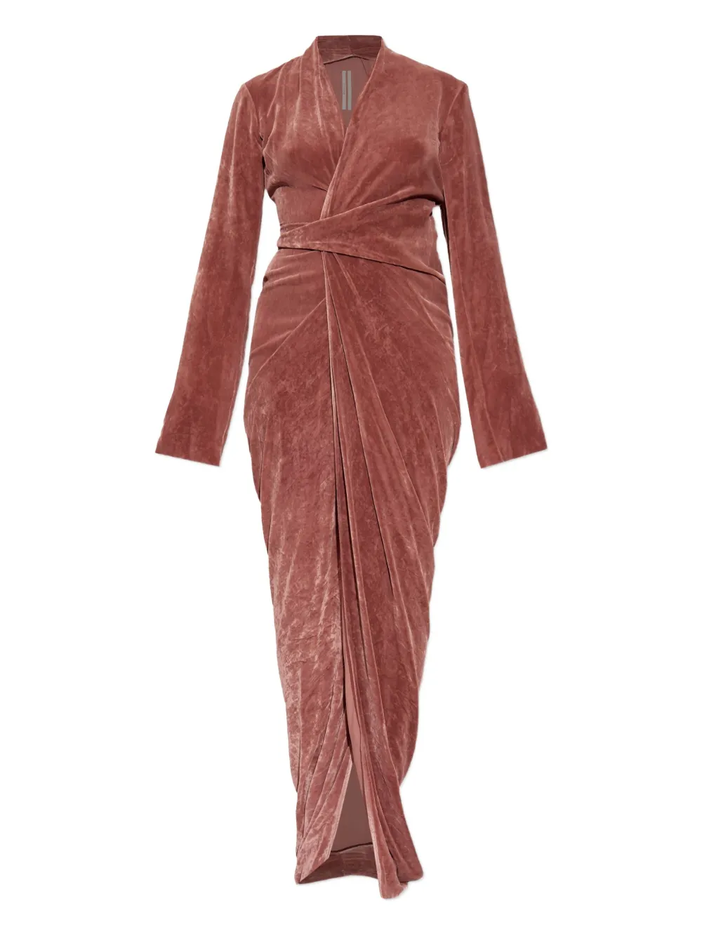 Rick Owens wrap-effect velvet dress | Red | Image 1