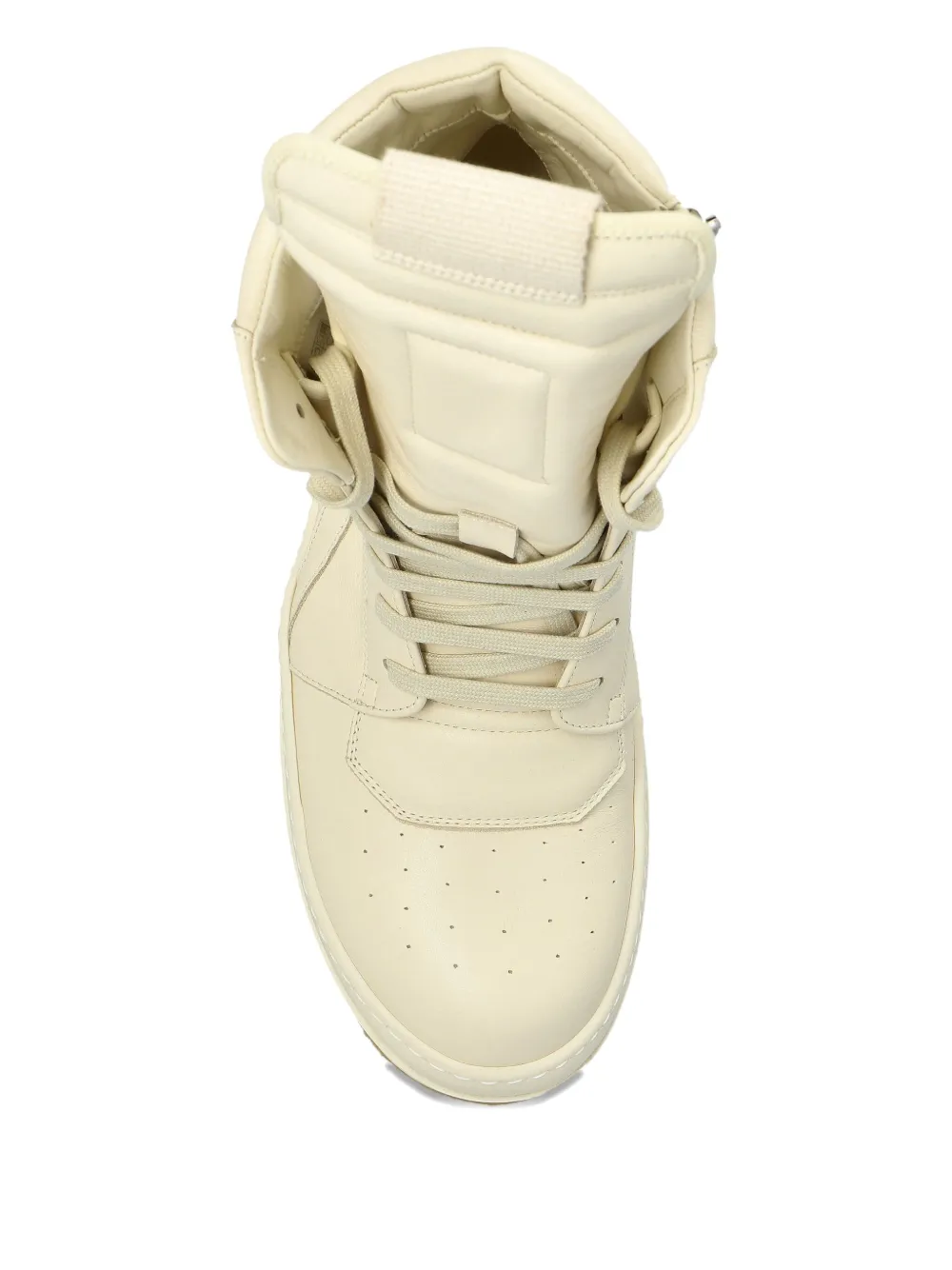 Rick Owens Geobasket High-top Lace-up Sneakers In White