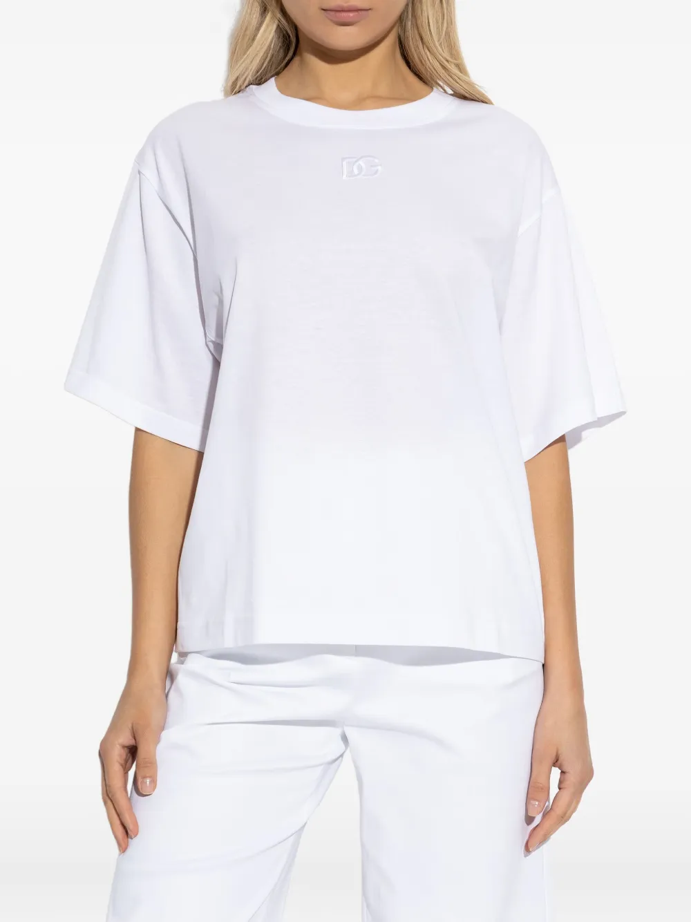 Dolce & Gabbana T-shirt met geborduurd logo Wit