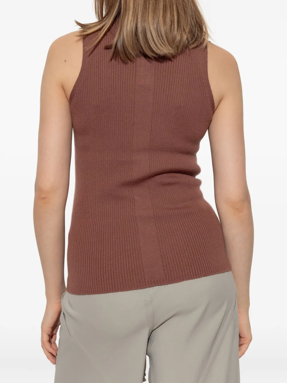 Rick Owens ribbed-knit sleeveless tank top Rood