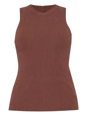 Rick Owens Ribbed Sleeveless Tank Top | Grey | FARFETCH JO
