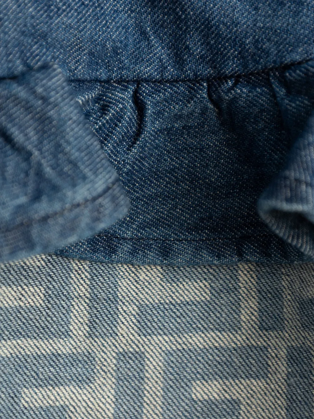Fendi Kids Jurk met ruches en FF-logo Blauw