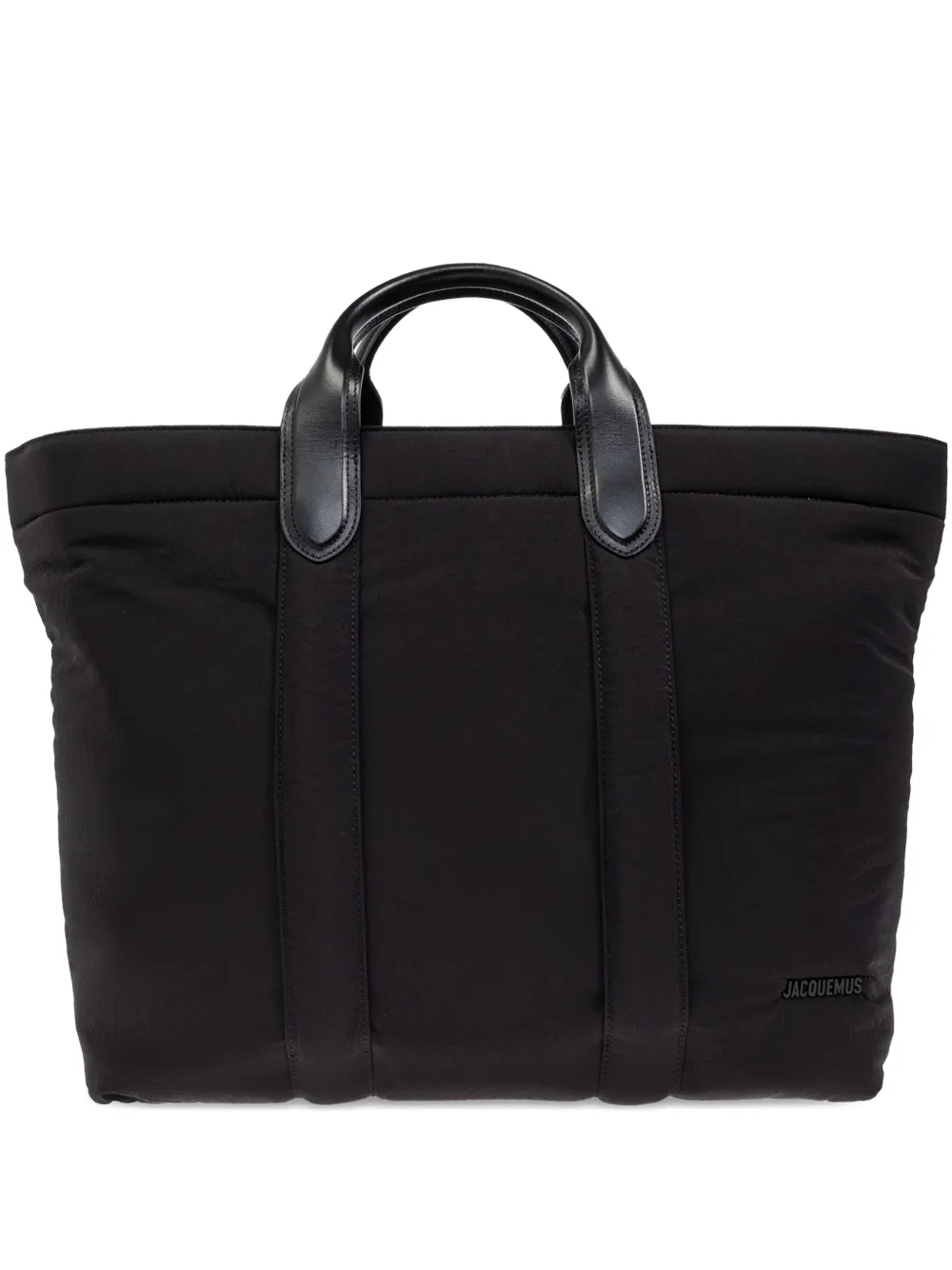 Jacquemus The Bambino padded leather-handle tote bag Zwart