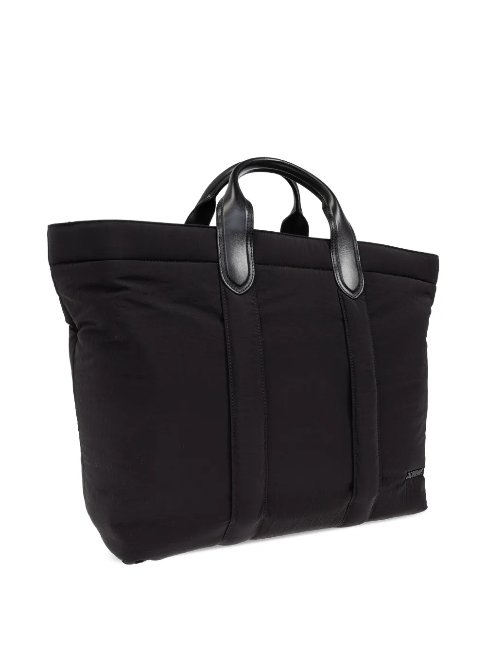 Jacquemus The Bambino padded leather-handle tote bag Zwart