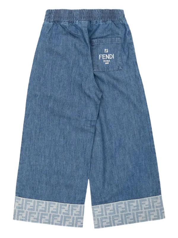 Fendi Kids モノグラム デニムパンツ | ブルー | FARFETCH JP