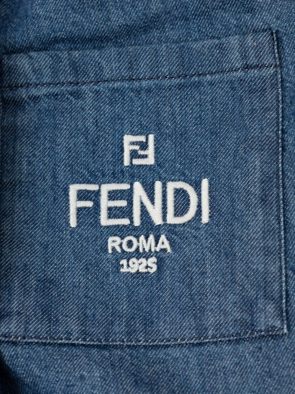 Fendi Kids Spijkerbroek met FF-logo Blauw
