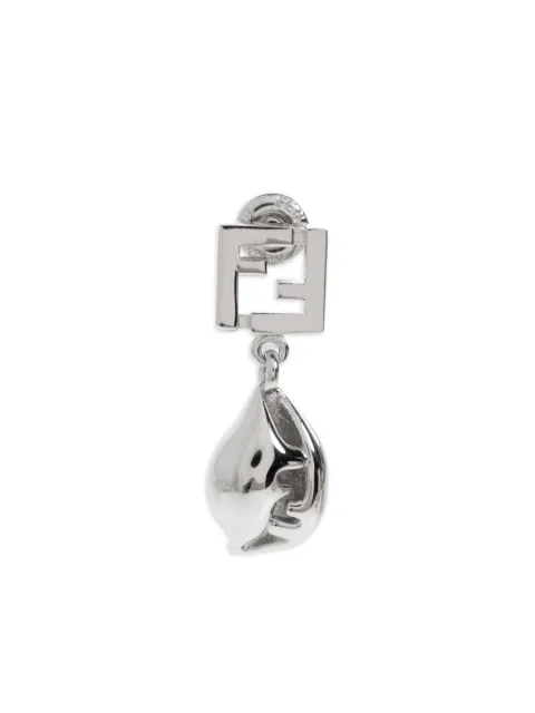 FENDI logo-plaque teardrop earrings
