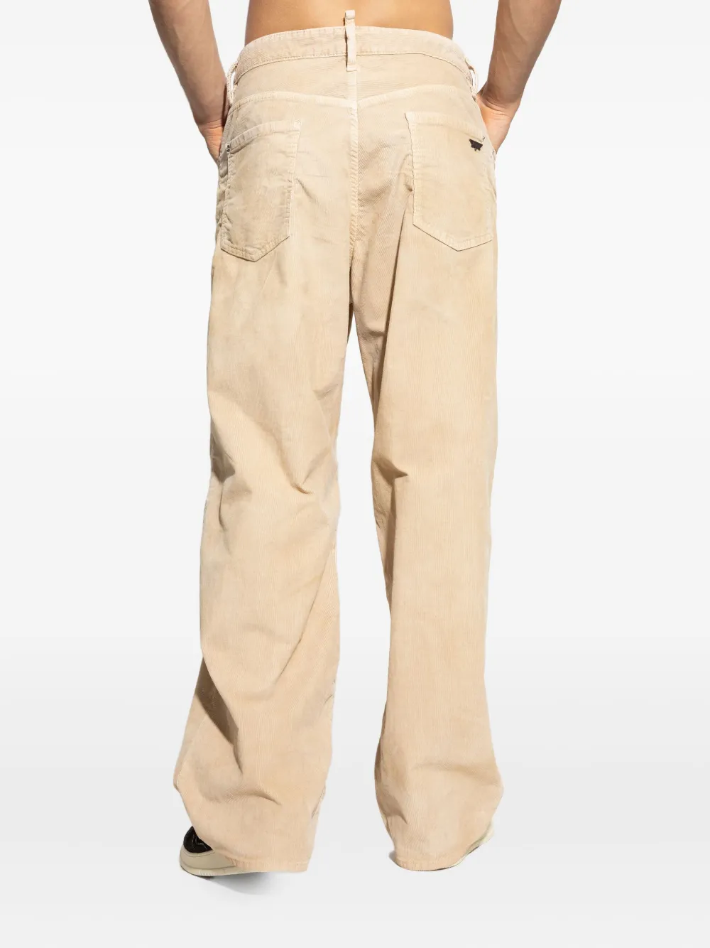 DSQUARED2 Ribfluwelen broek met wijde pijpen Beige