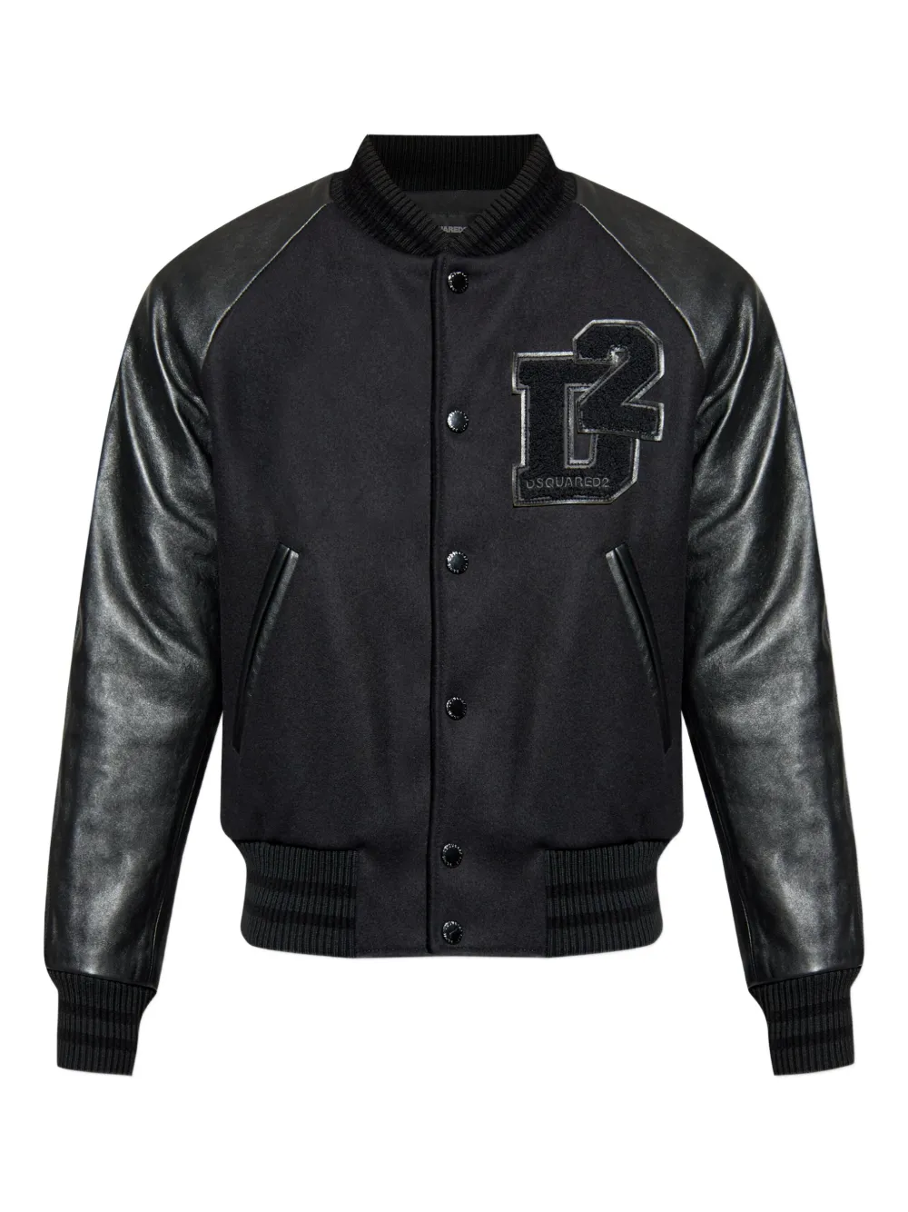 DSQUARED2 Bomberjack met logopatch Zwart