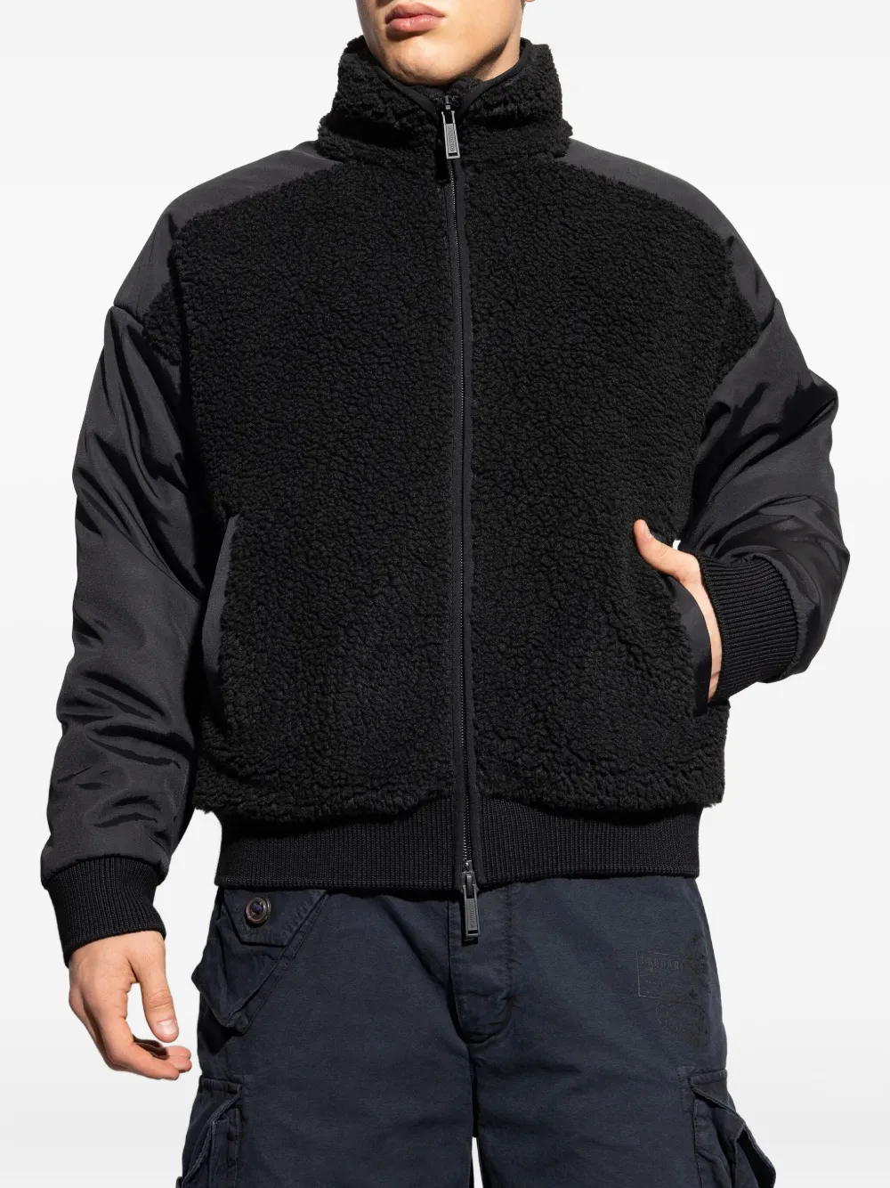 DSQUARED2 Bomberjack met rits Zwart