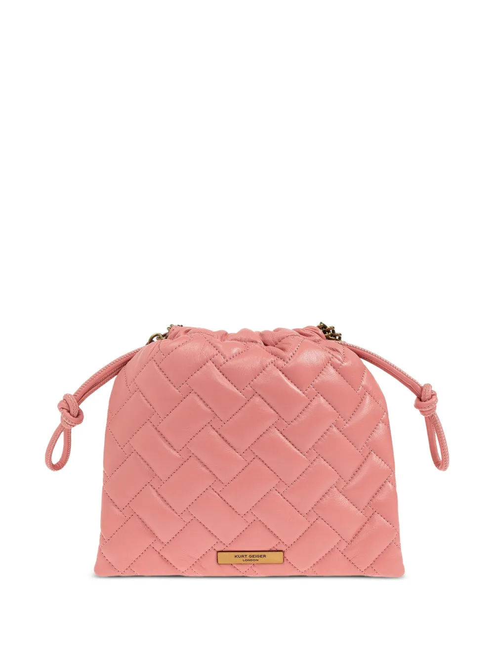 Kurt Geiger London small Kensington quilted drawstring bag Roze