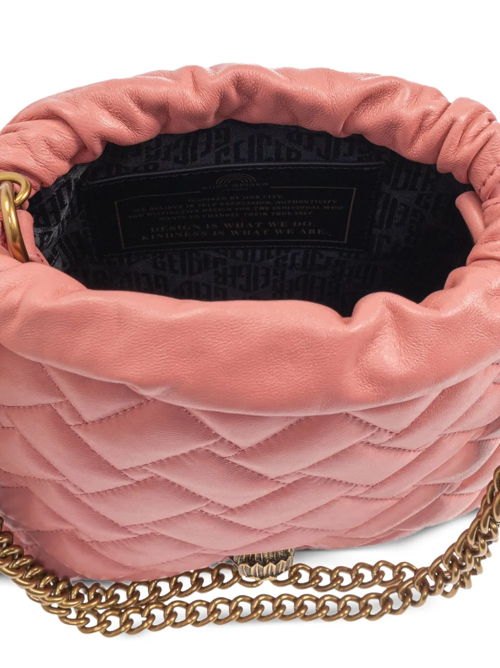 Kurt Geiger London small Kensington quilted drawstring bag Roze