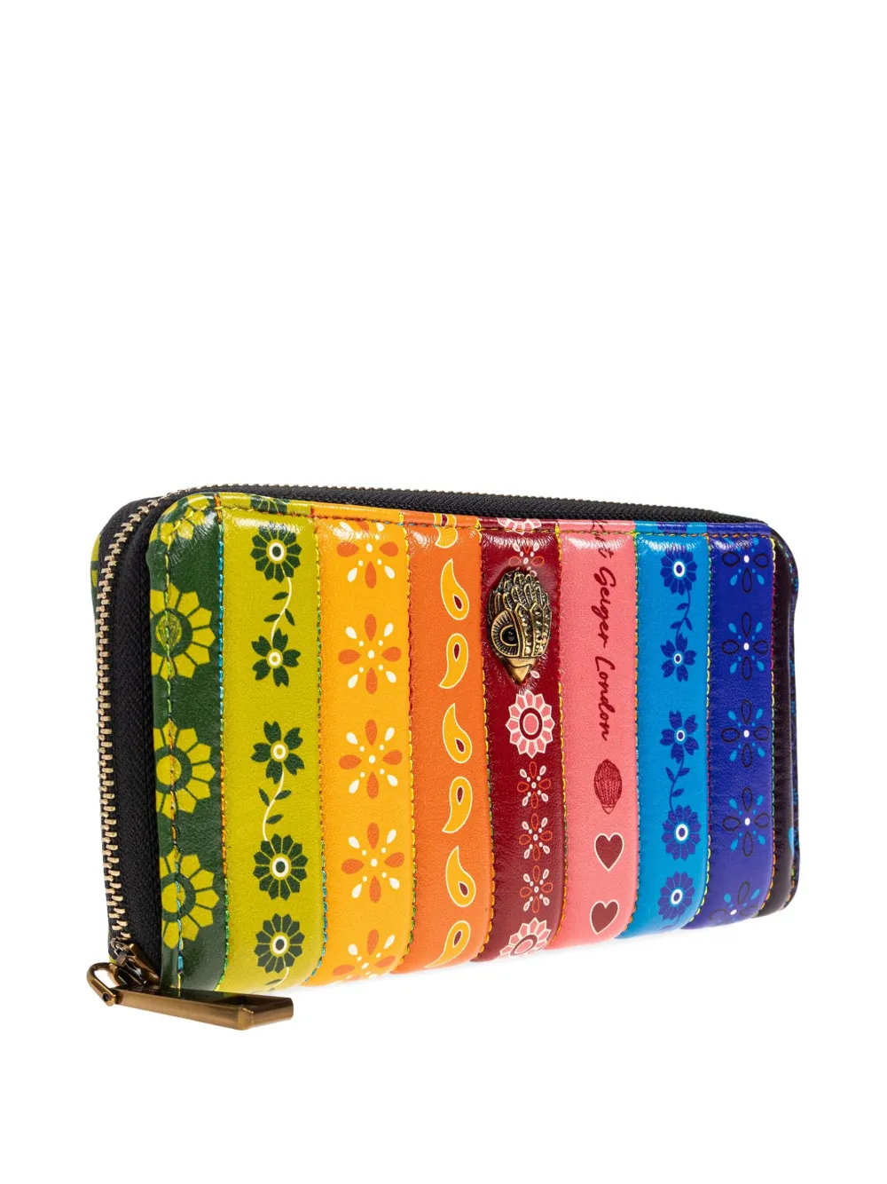 Kurt Geiger London printed zip-around wallet Geel