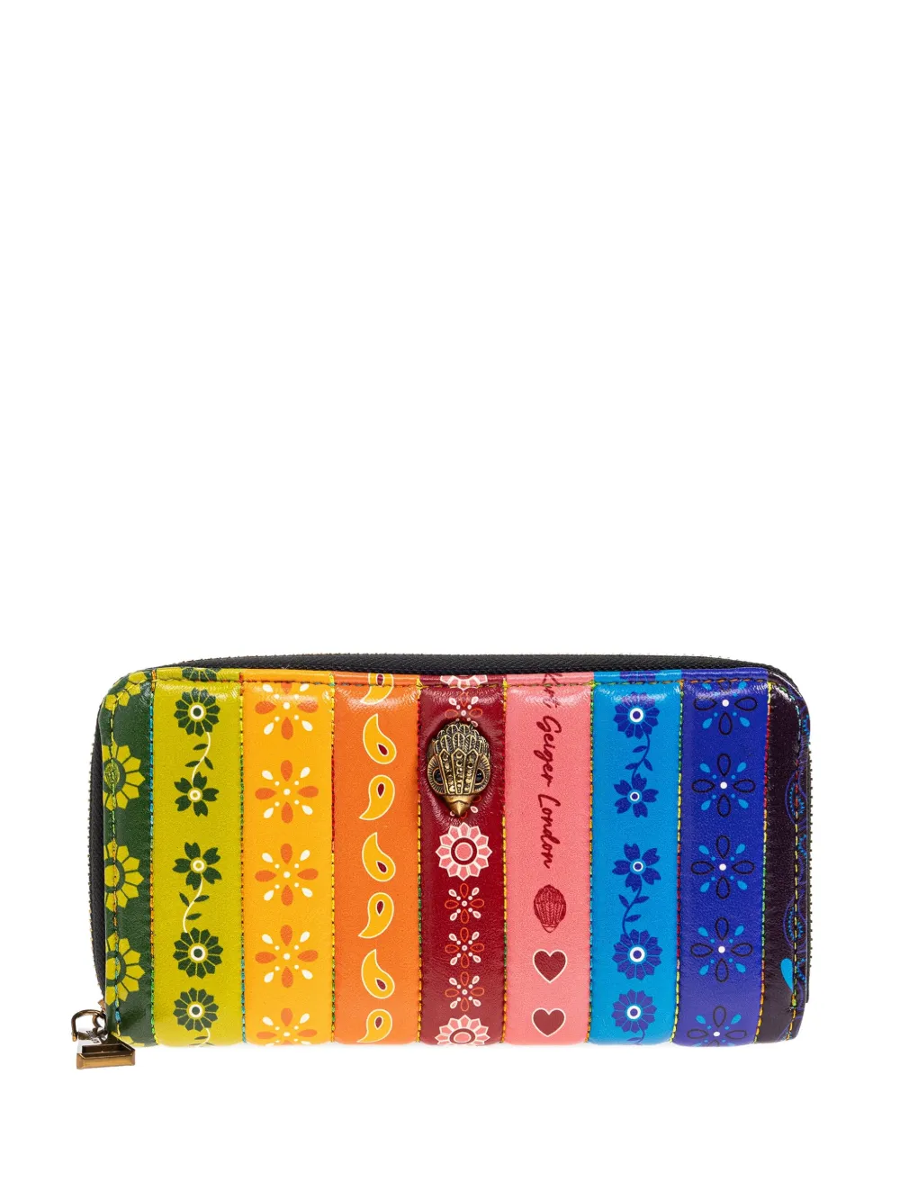 Kurt Geiger London printed zip-around wallet Geel