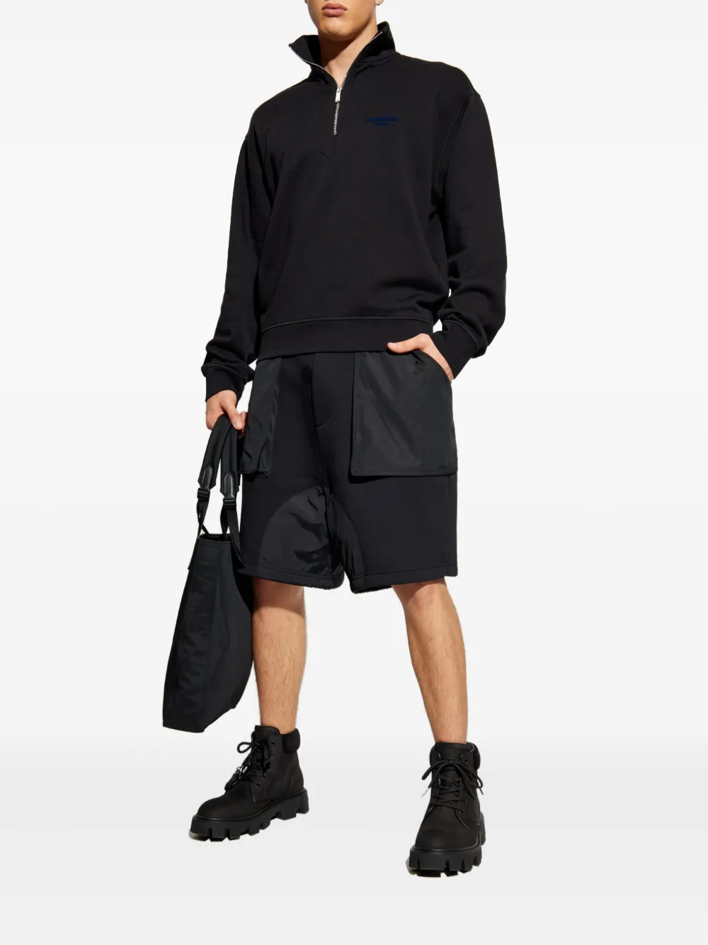 DSQUARED2 Sweater met geborduurd logo Zwart