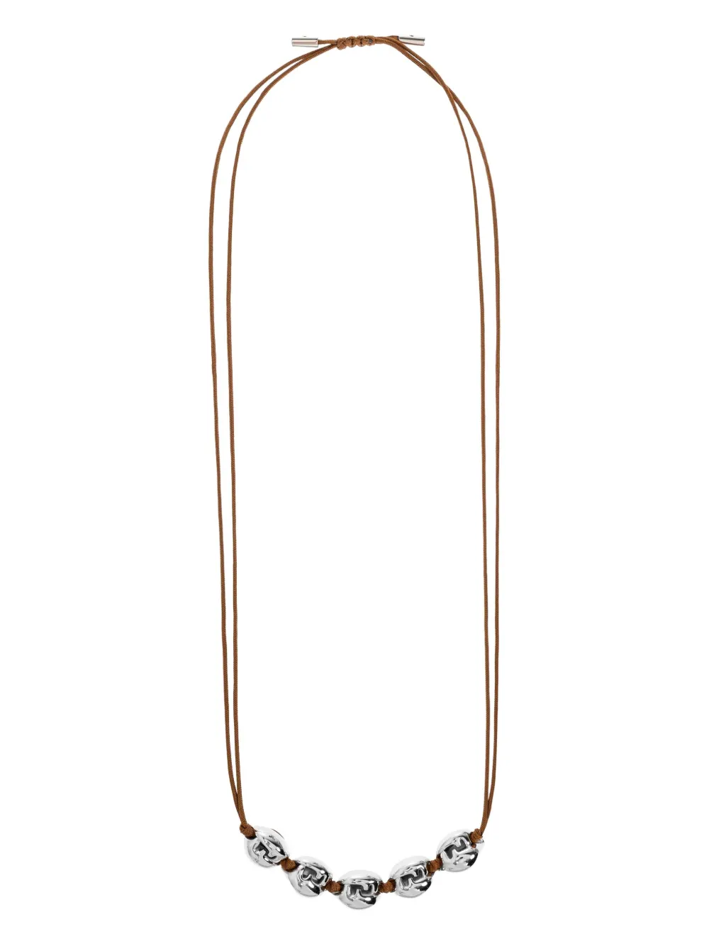 FENDI oval-shape cord necklace | Brown | Image 1