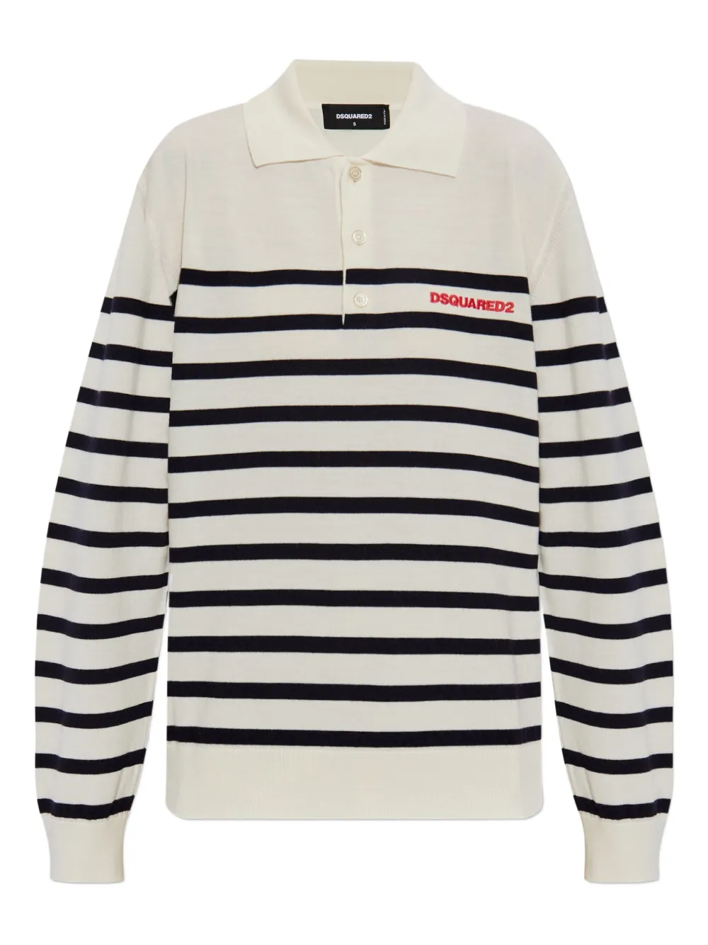 DSQUARED2 Gestreepte trui met polokraag Wit