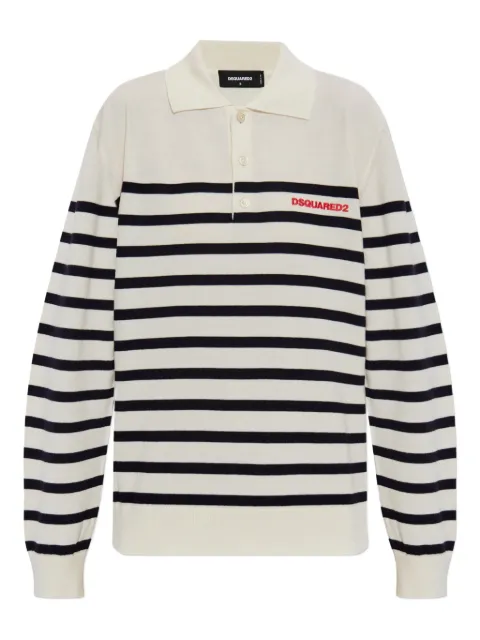DSQUARED2 striped polo-neck sweater