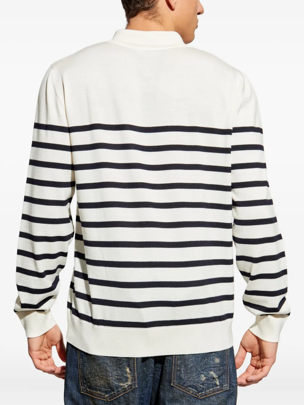 DSQUARED2 Gestreepte trui met polokraag Wit