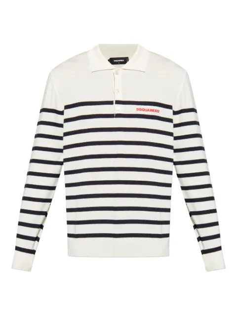 DSQUARED2 Gestreifter Pullover mit Polokragen