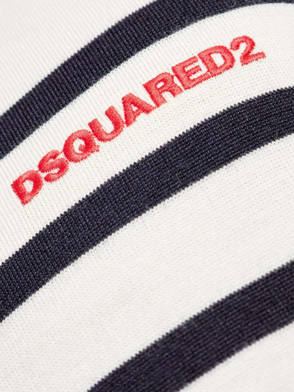 DSQUARED2 Gestreepte trui met polokraag Wit