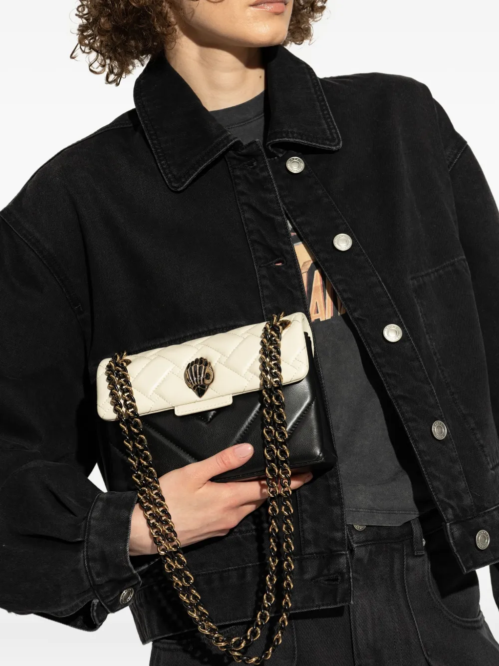 Kurt Geiger London mini Kesington quilted shoulder bag Zwart