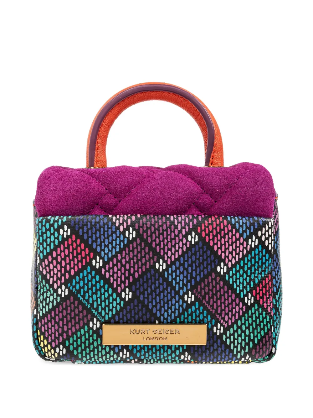 Kurt Geiger London micro Kensington quilted fringe bag Roze