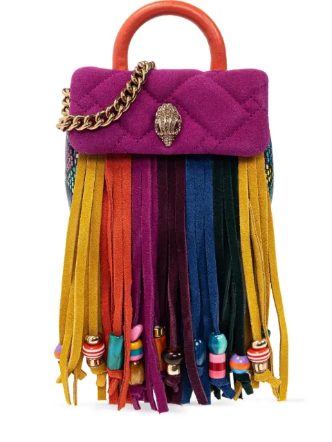 Kurt Geiger London micro Kensington quilted fringe bag