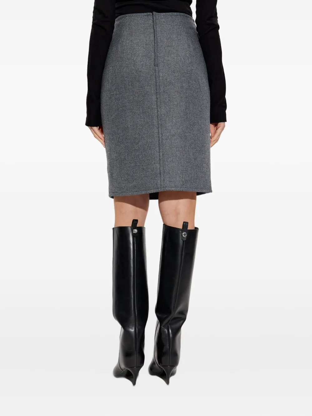 DSQUARED2 Wollen kokerrok Grijs