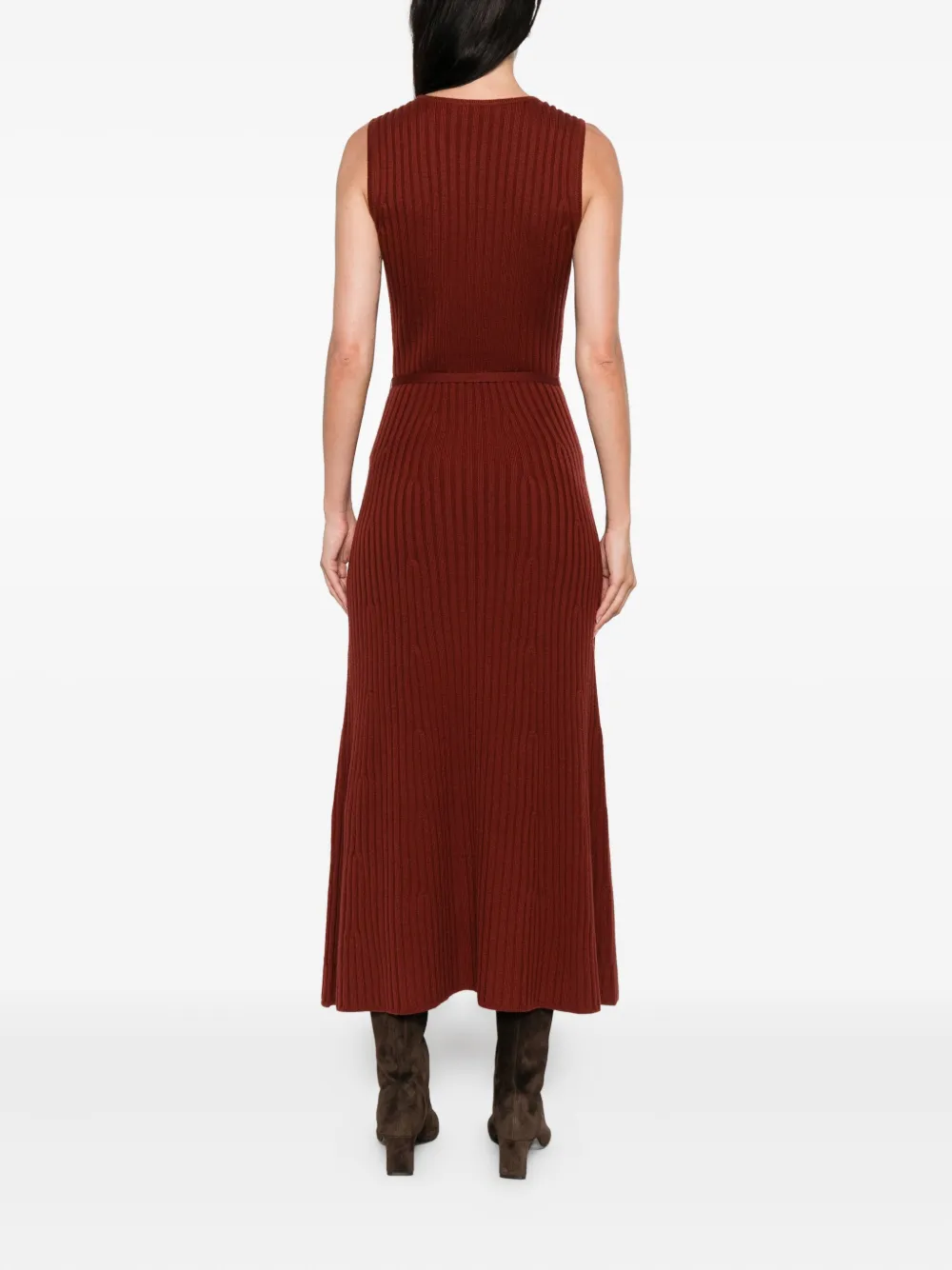 Gabriela Hearst Ribgebreide maxi-jurk Bruin
