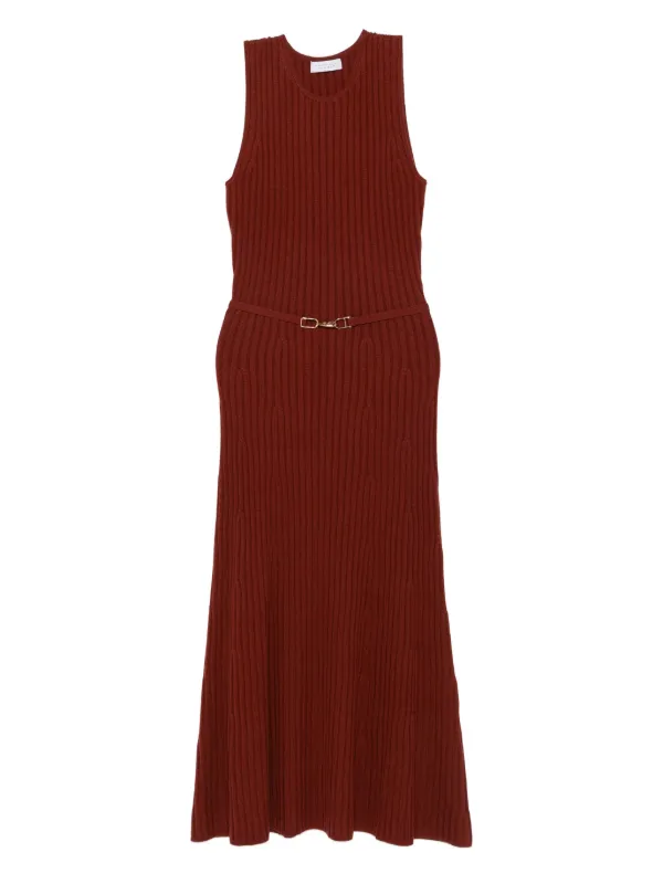 Gabriela Hearst Ribbed-knit Midi Dress - Brown