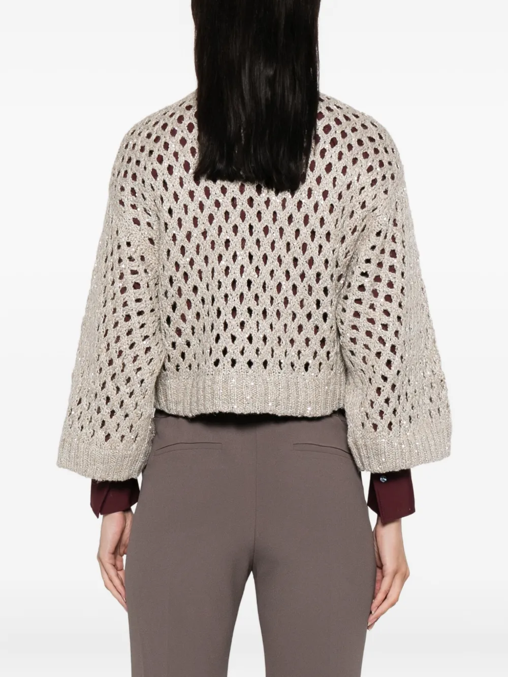 Brunello Cucinelli Opengebreide trui Beige