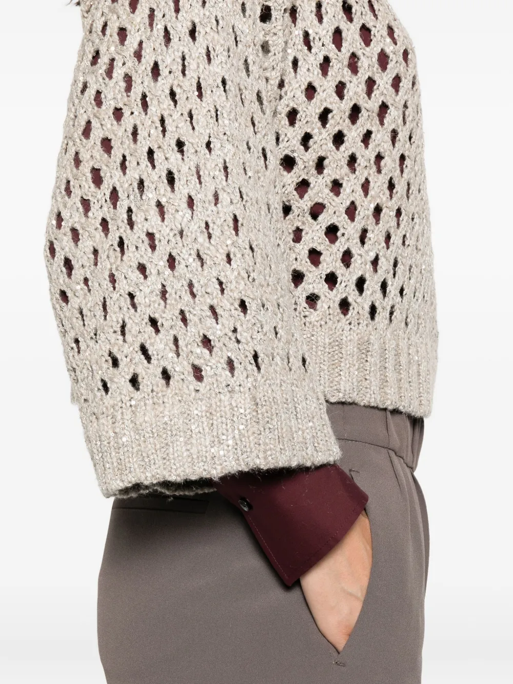 Brunello Cucinelli Opengebreide trui Beige