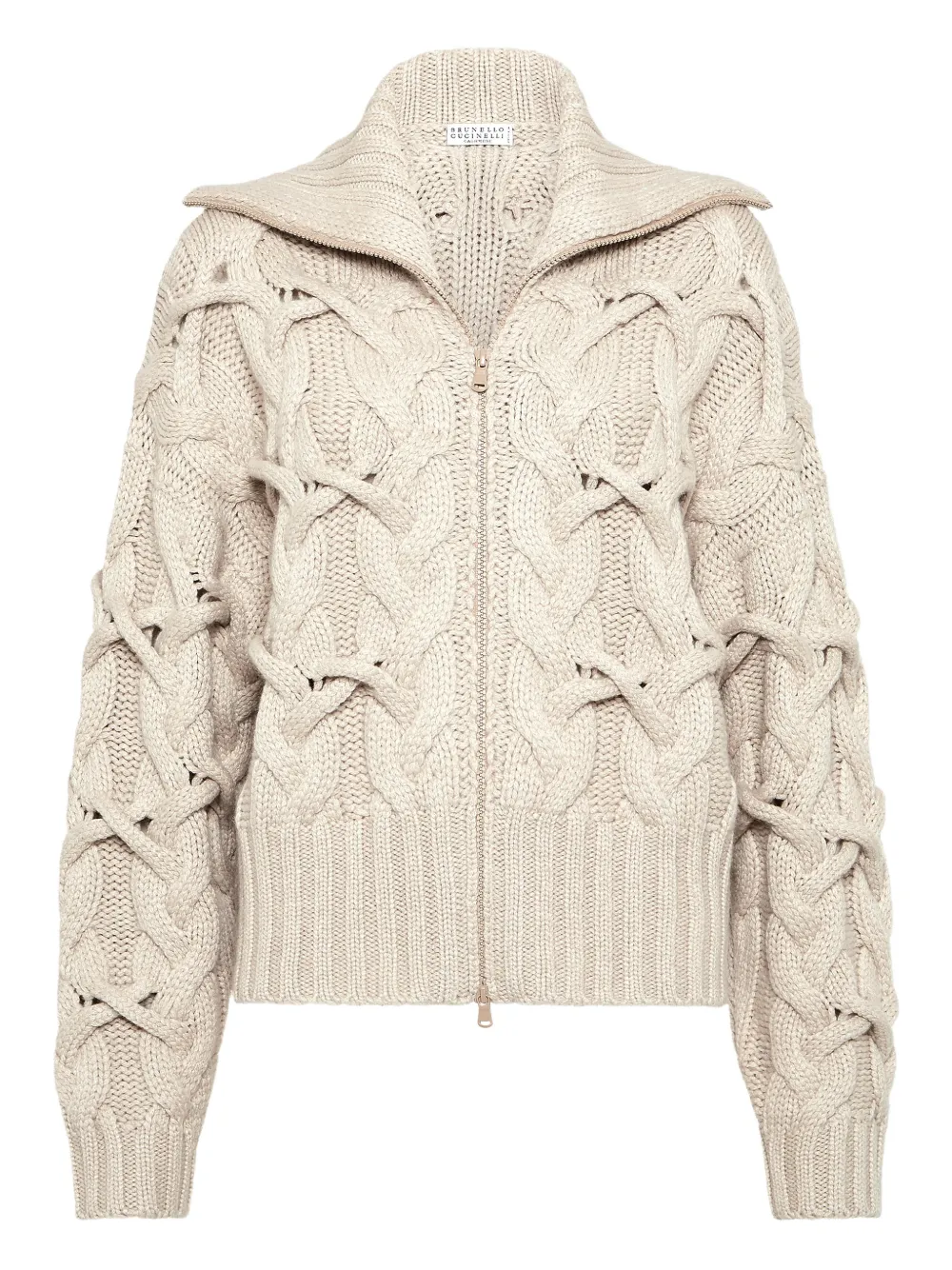 Brunello Cucinelli cable-knit cashmere sweater - Toni neutri