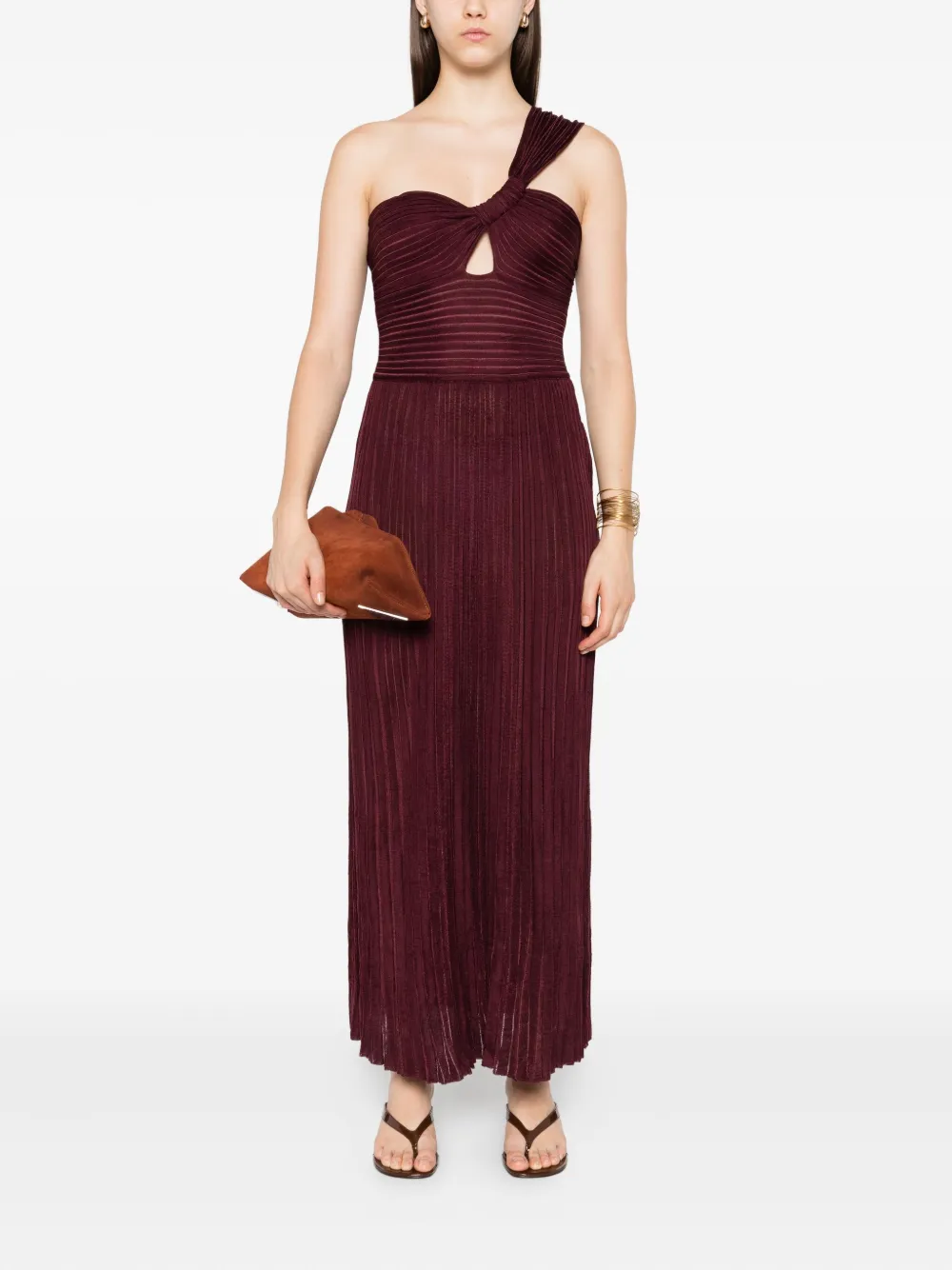 Gabriela Hearst Geplooide jurk Rood