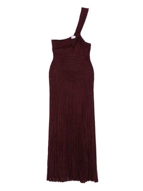Gabriela Hearst vestido plisado con hombro descubierto