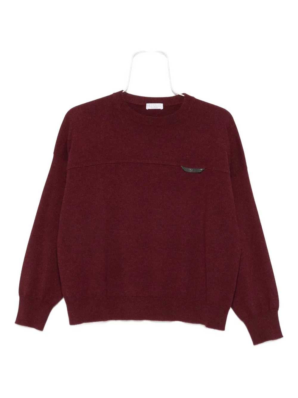 Brunello Cucinelli Trui verfraaid met ketting Rood