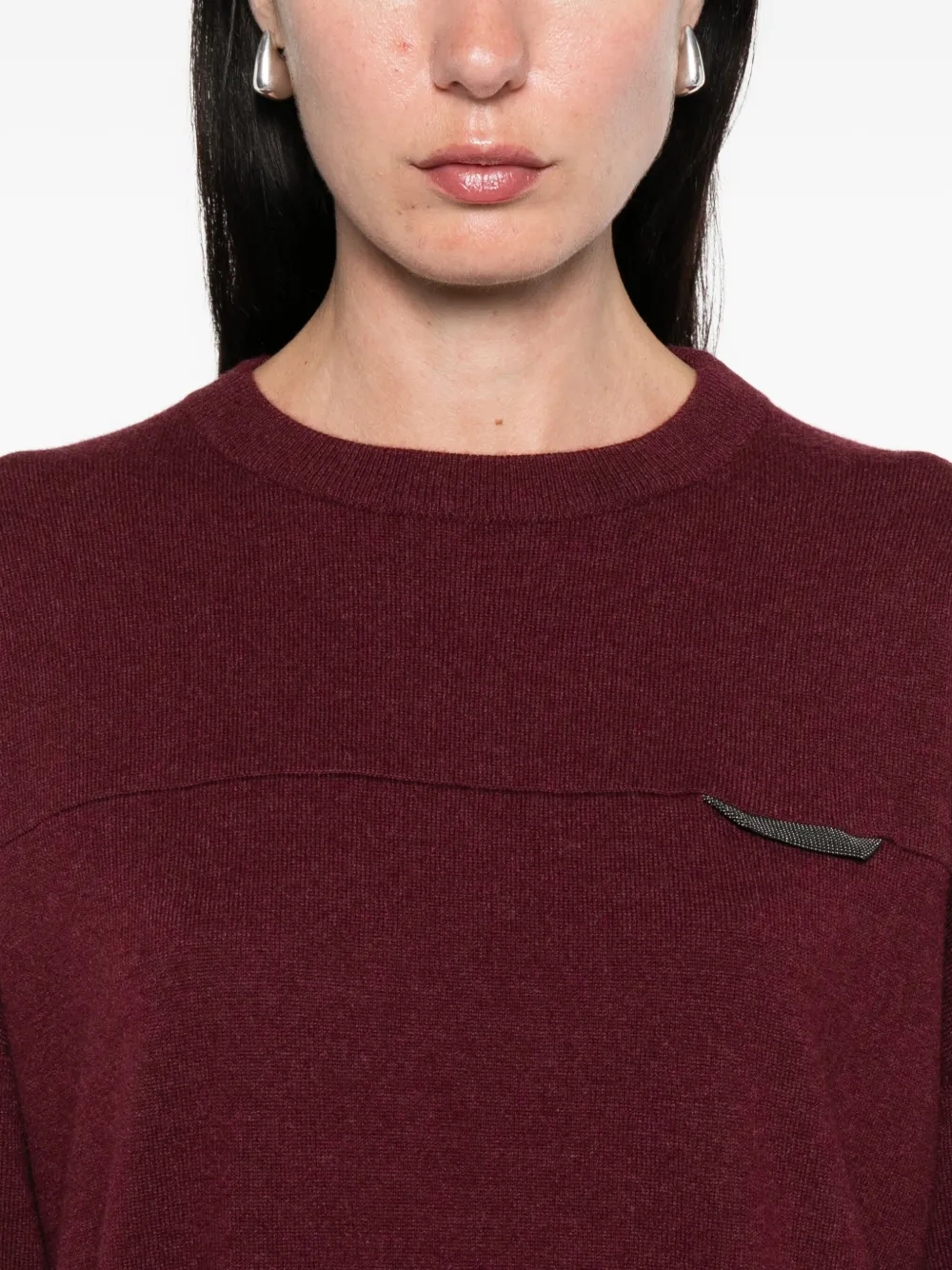 Brunello Cucinelli Trui verfraaid met ketting Rood