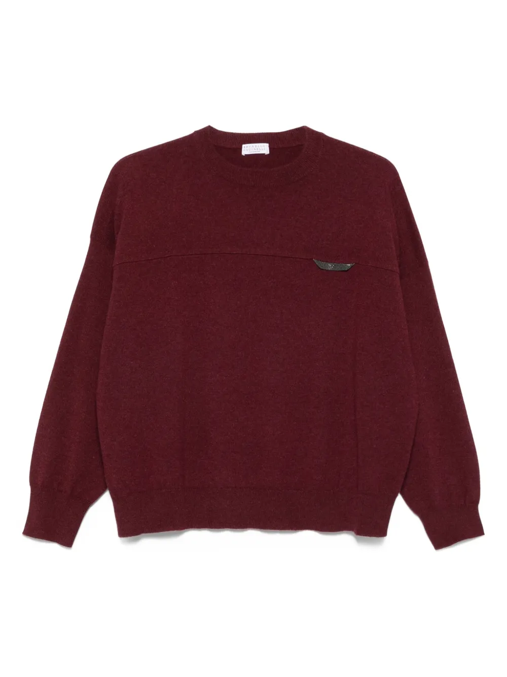 Brunello Cucinelli Trui verfraaid met ketting Rood