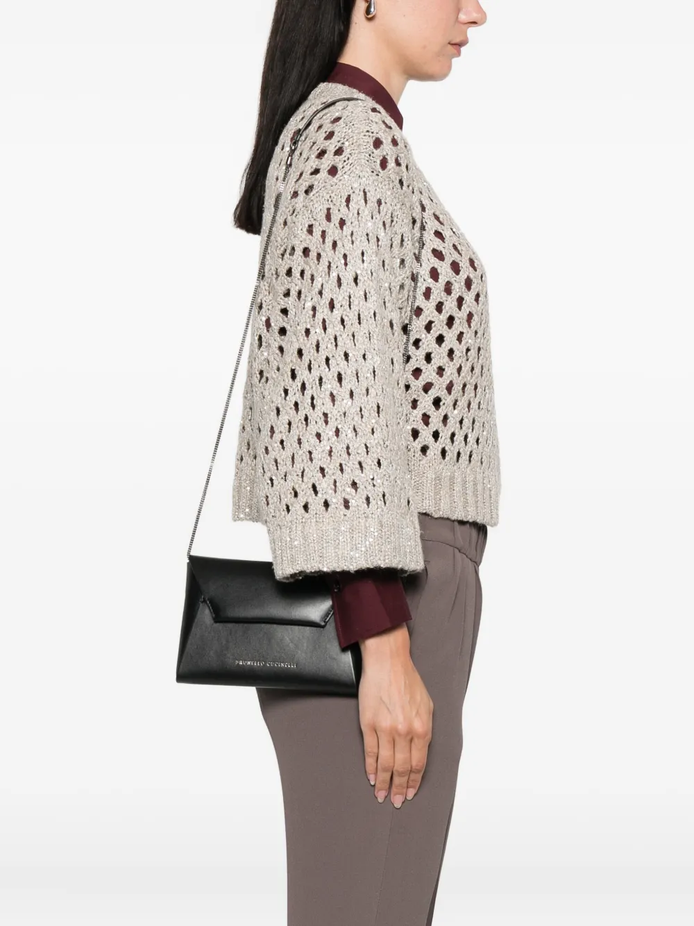 Brunello Cucinelli Envelop clutch Zwart