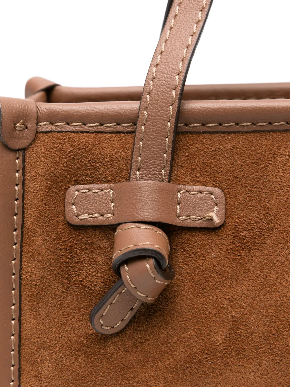 GIANNI CHIARINI Miss Marcella suède shopper met geknoopt detail Bruin