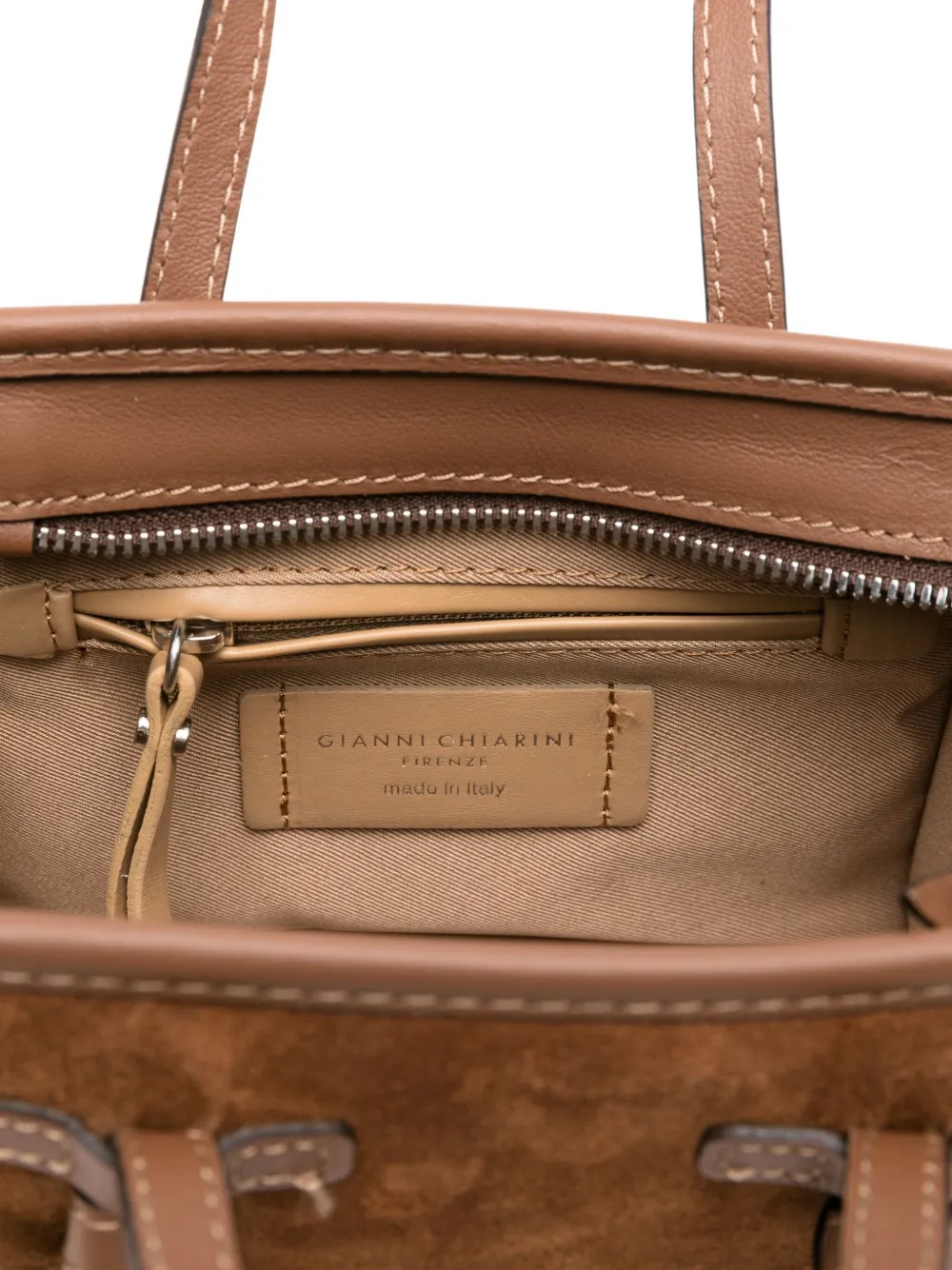 GIANNI CHIARINI Miss Marcella suède shopper met geknoopt detail Bruin