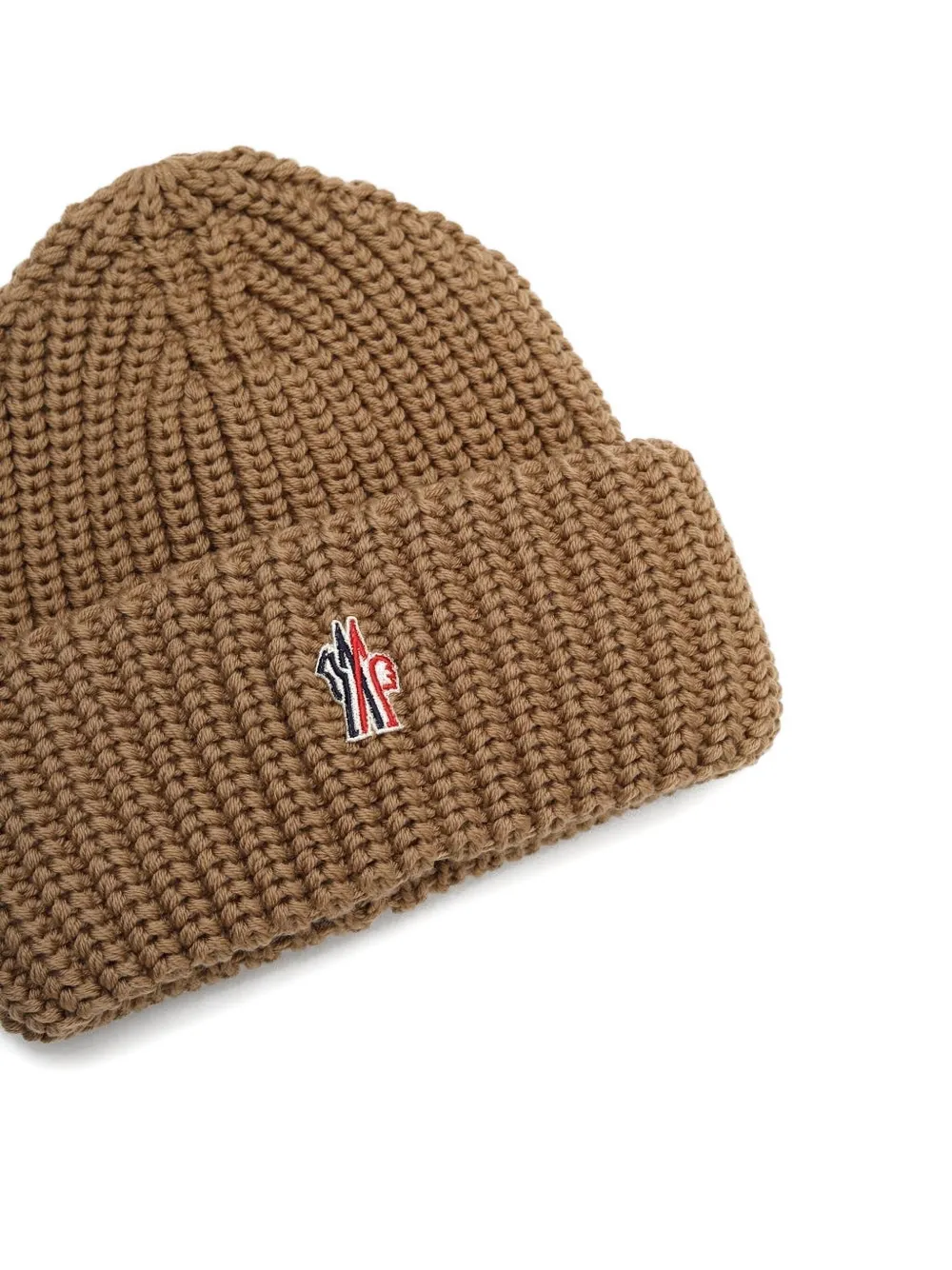 Moncler Grenoble logo-patch ribbed beanie - Bruin