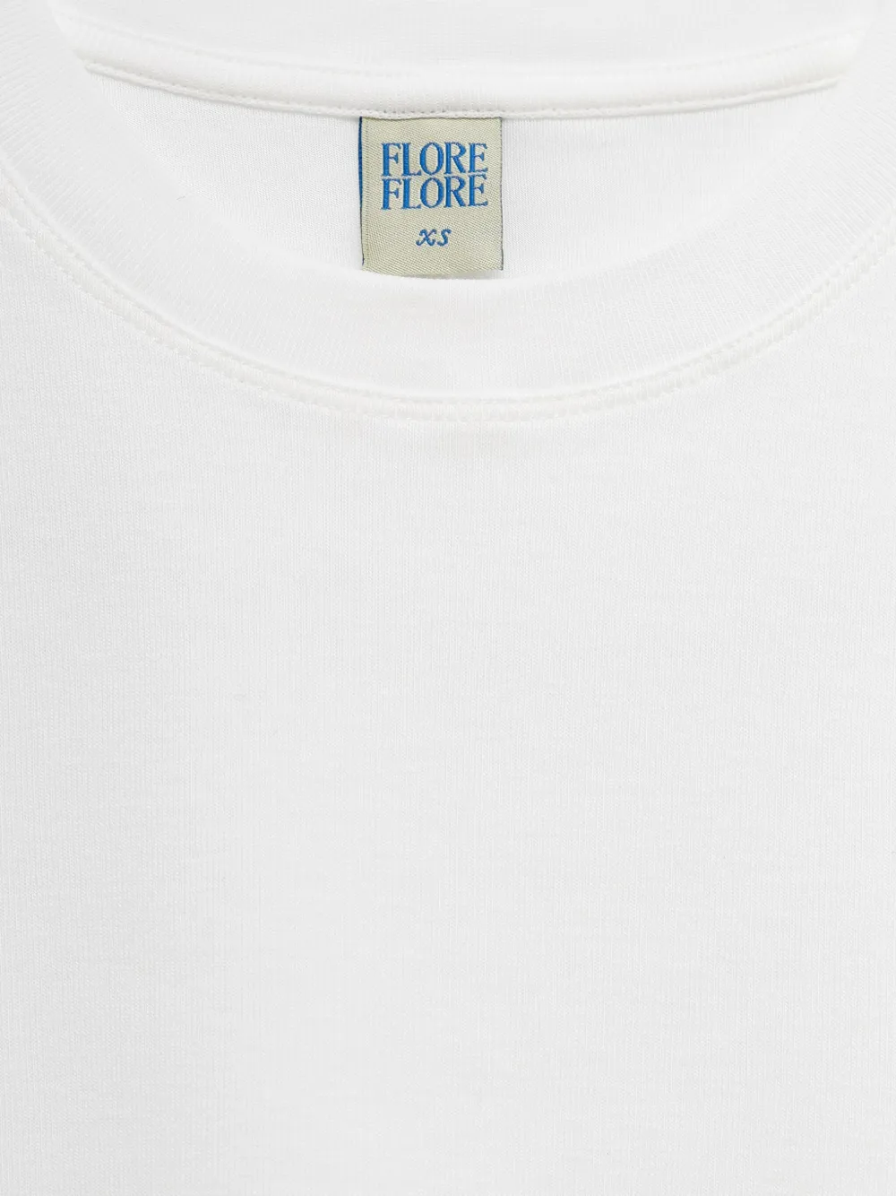 FLORE Monica geribbeld T-shirt met ronde hals Wit