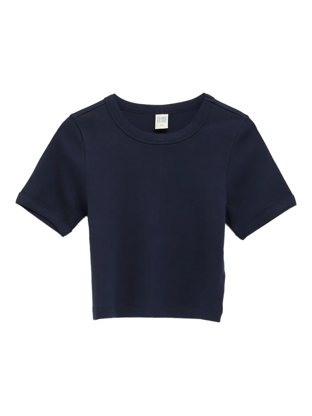 FLORE FLORE Car ribbed crew-neck crop top | Blue | Image 1