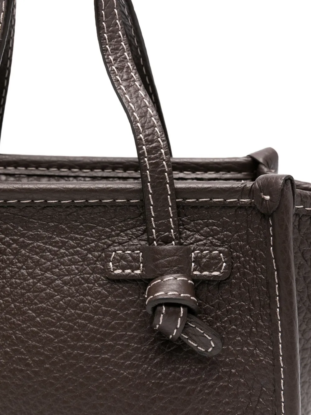GIANNI CHIARINI Miss Marcella leren shopper met geknoopt detail Bruin