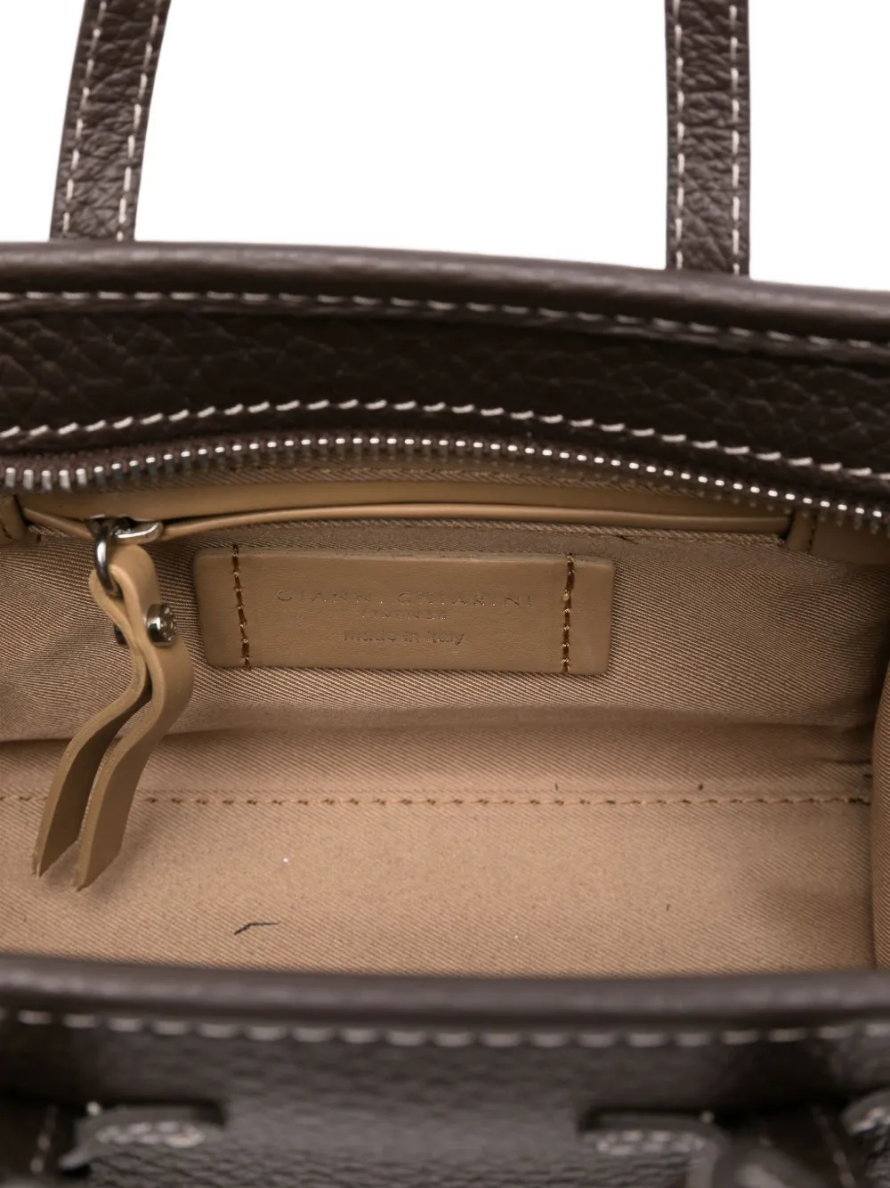 GIANNI CHIARINI Miss Marcella leren shopper met geknoopt detail Bruin